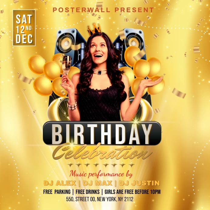 Event,party ,Birthday template Instagram Post