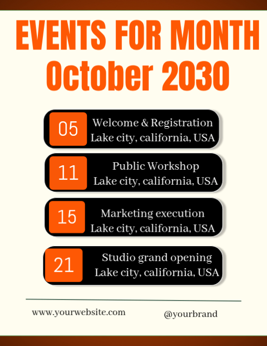Event Calendar Poster Event calendar design Template | PosterMyWall