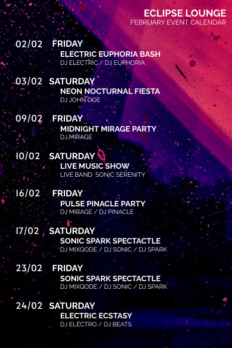 Event Calendar Poster Event Calendar Template | PosterMyWall