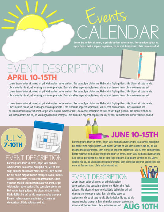 Event Calendar Poster Event Calendar Template | PosterMyWall