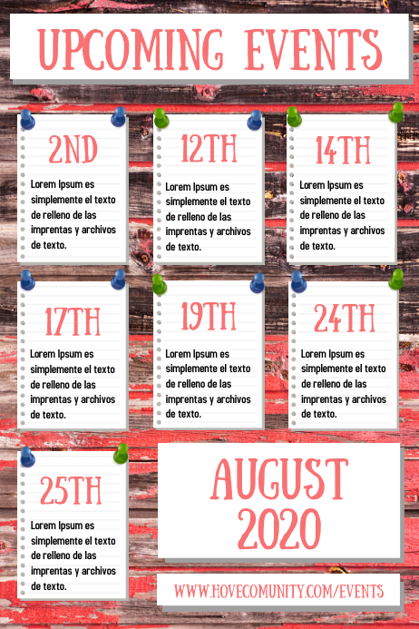 Event Calendar Schedule Poster Template | PosterMyWall