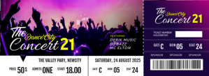 Event concert Ticket design template Facebook-coverfoto