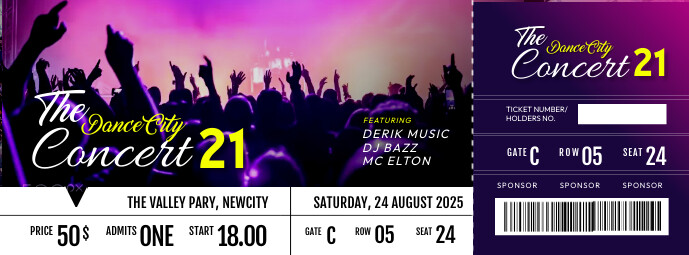 Concert Preview Examples Concert Ticket Design Samples