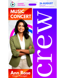 White Music Concert Instagram Portrait Template