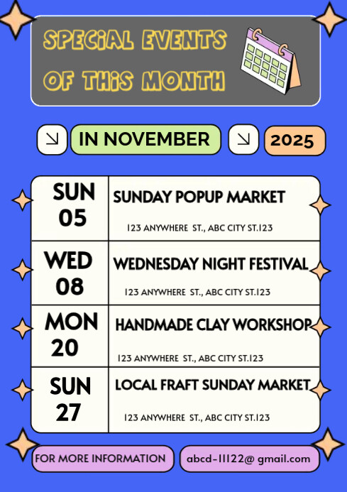 Event Day Guide Poster Event dail life Template | PosterMyWall