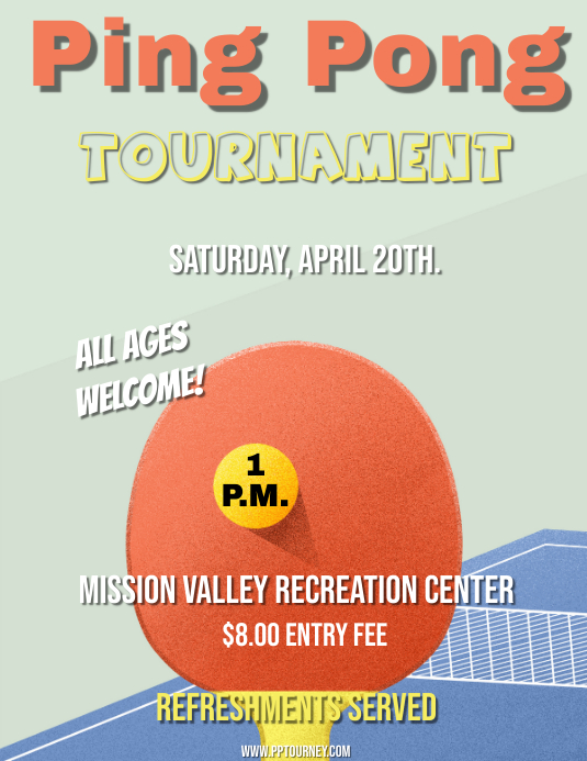 PING PONG Flyer (US Letter) template
