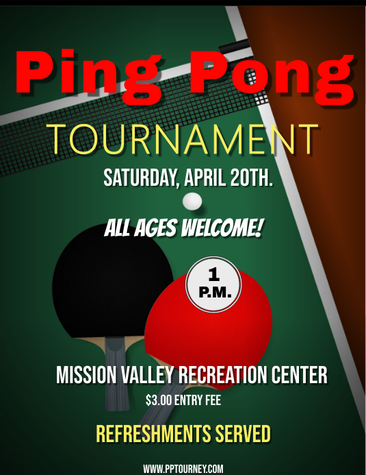 PING PONG Flyer (US Letter) template