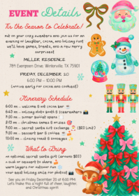 event details card christmas A6 template