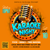 Orange Karaoke Night Iphosti le-Instagram Template