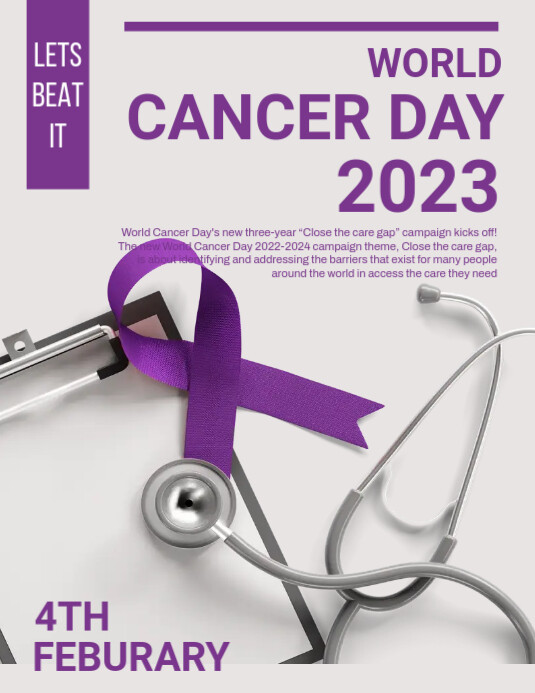 World cancer day,cancer awareness,4th february Pamflet (Letter AS) template