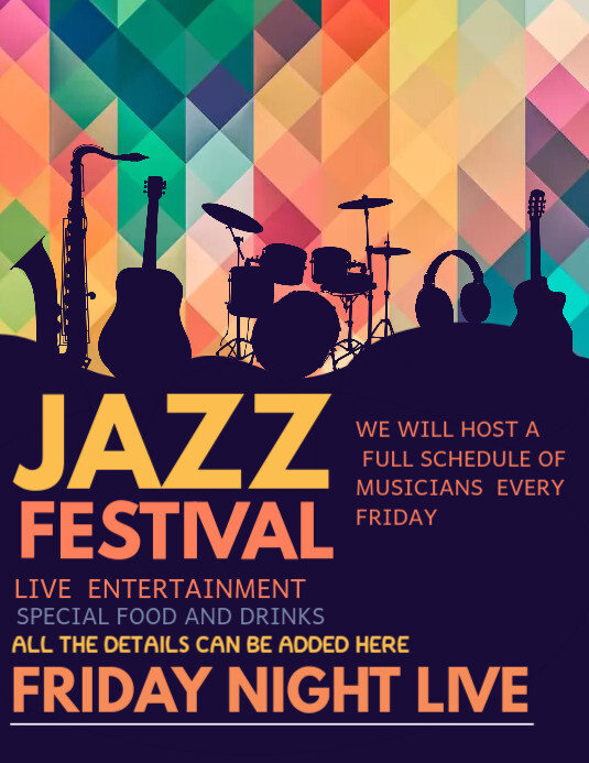 event flyer,music flyer ,concert flyer,Jazz templates Ulotka (US Letter)