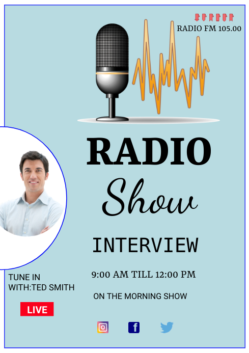 radio show interview poster design A3 template