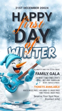 hello winter, first day of winter, event Historia de Instagram template