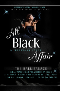 customizable design templates for black party postermywall flyer backgr black