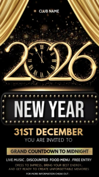 Event flyer videos, New year flyer Instagram Story template