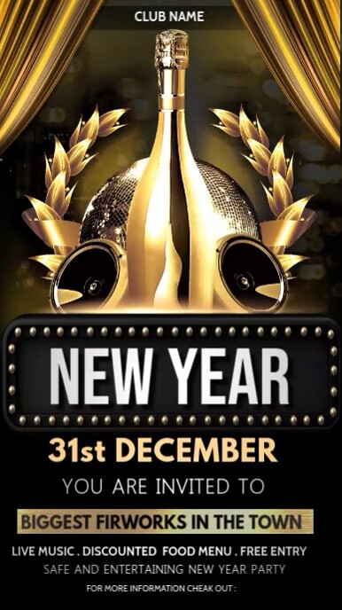Event flyer videos,New year flyer Instagram Story template
