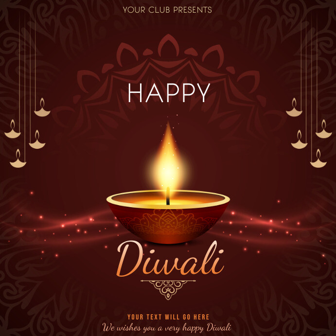 Event flyers,Celebration flyers,Diwali flyers Square (1:1) template