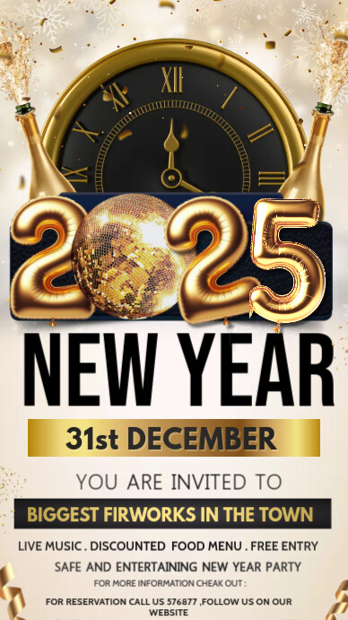 2025, New Year event Instagram Story template