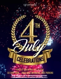 Fireworks themed 4th of July Celebration Video Design Flyer (US Letter) template