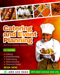 Event food catering hospitality wedding party buffet bbq services business a flyer advert template Instagram Portrait
