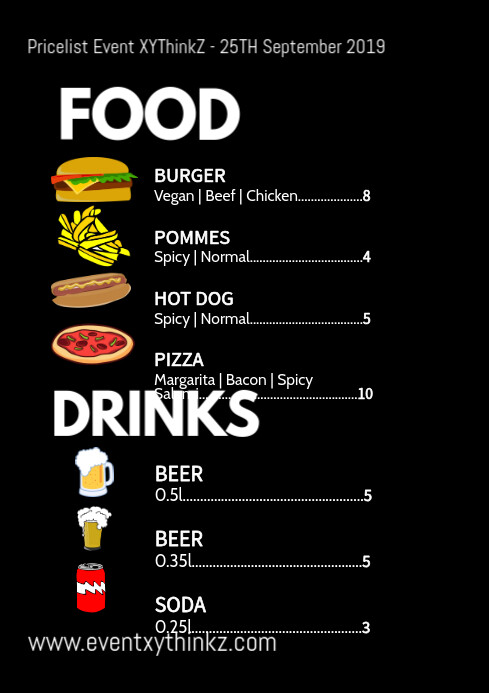Event Menu Price List Expo Celebration Food Template Event Menu Price List Expo Celebration Food Template