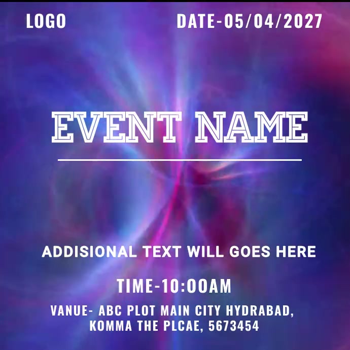 Event name Template | PosterMyWall