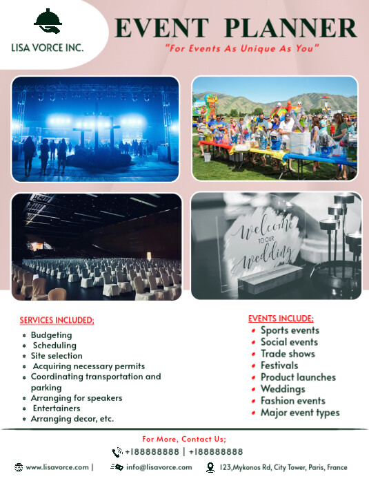 Event Planner Business Ad Volantino (US Letter) template