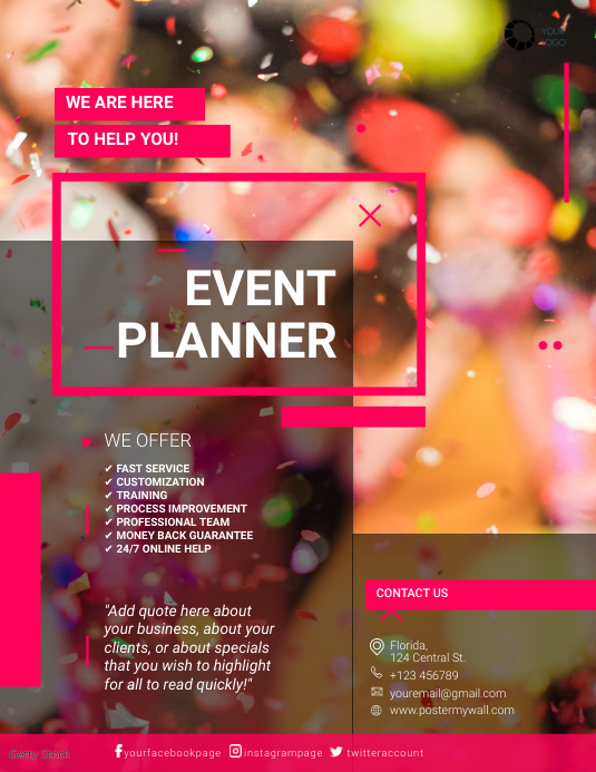 Event planning Business Flyer Template 传单(美国信函)