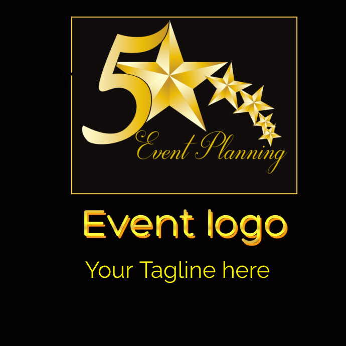 Event planning logo Golden color Template | PosterMyWall