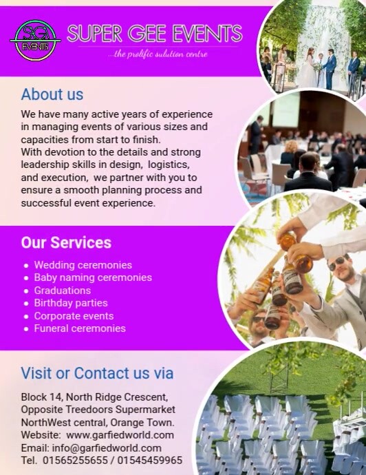 Event Program Ad Examples Event planning services ad Template | PosterMyWall