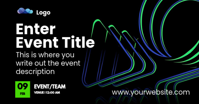 Event poster and zoom meeting time for concerts, office or training Facebook 活动封面 template