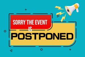 Event postponed,event Etykieta template