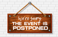 White Event Postponement Tabloid Template