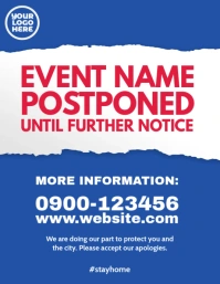 event postponed coronavirus covid notice ad Рекламная листовка (US Letter) template