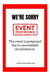 Event Postponed Poster template