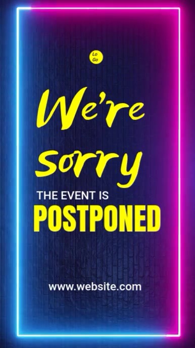 Postpone Event Example Event postponed poster Template | PosterMyWall