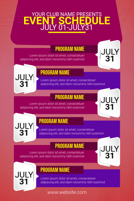 Event Program Ad Examples Event Schedule Ad Template | PosterMyWall