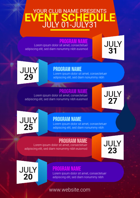 Event Program Ad Examples Copy of Event Schedule Ad Template | PosterMyWall