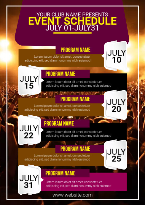 Event Program Ad Examples Event Schedule Ad Template | PosterMyWall