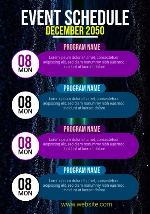 Event Program Ad Examples Event Schedule Ad Template | PosterMyWall