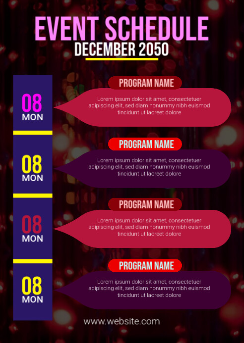 Event Program Ad Examples Event Schedule Ad Template | PosterMyWall