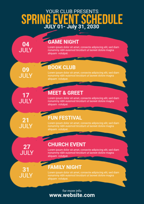 Event Schedule Template | PosterMyWall