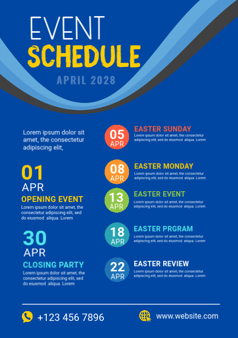 event schedule design Template | PosterMyWall