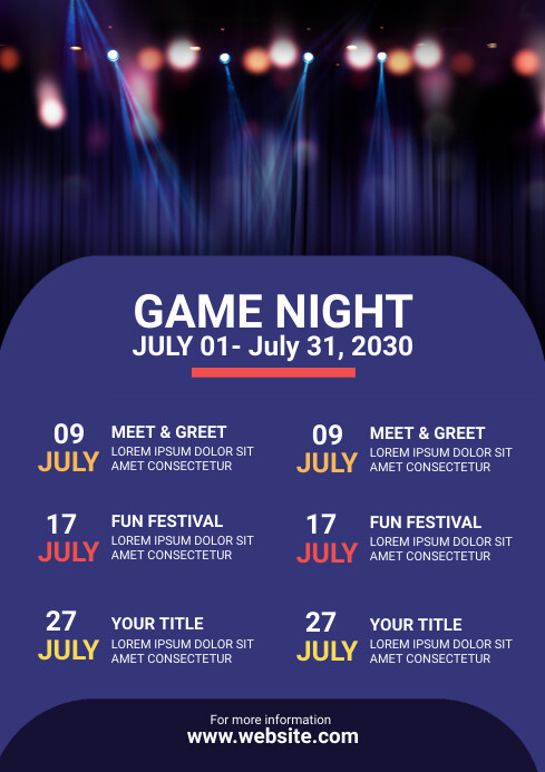 Event schedule A4 template