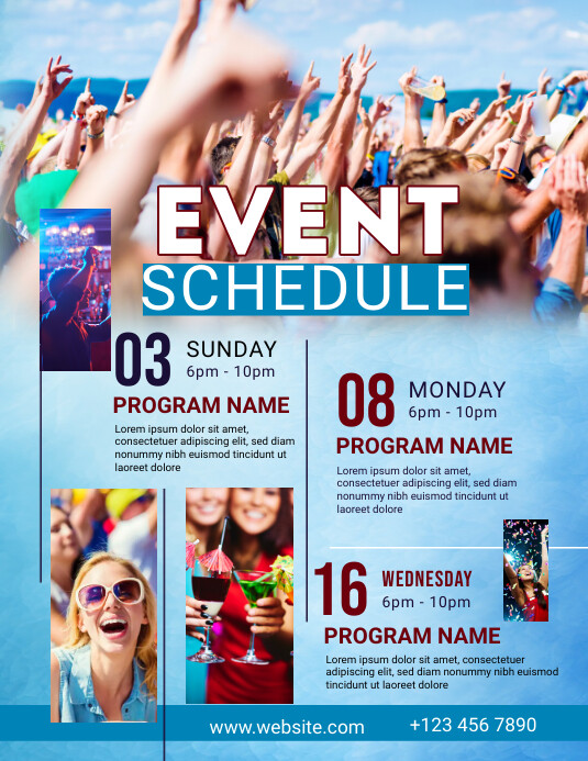 Event Schedule Design Template Flyer (US Letter)