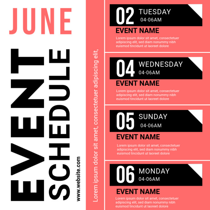 Event Schedule Template PosterMyWall event-schedule-template-postermywall