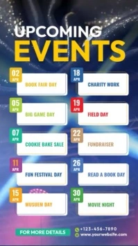 Event Schedule Design Template História do Instagram