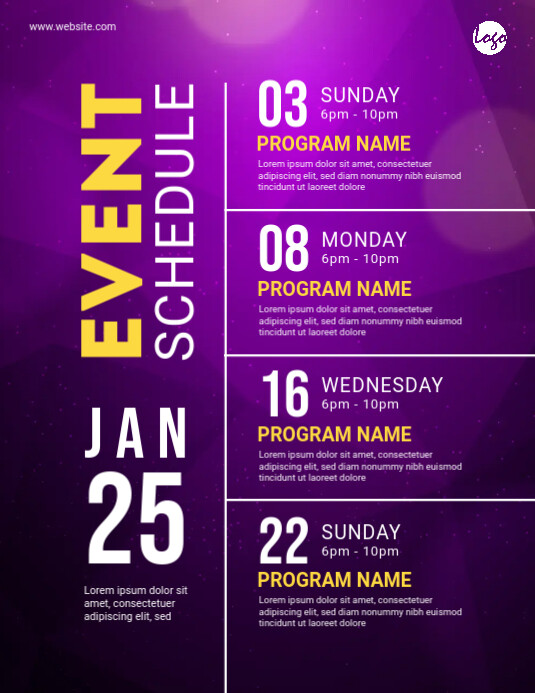 Event Schedule Design Template | PosterMyWall