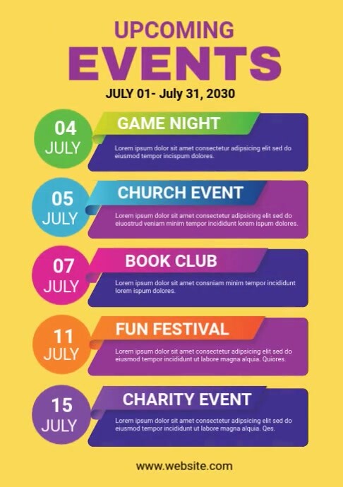 event schedule design A4 template