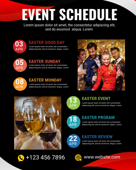 Event schedule design Instagram Portrait template
